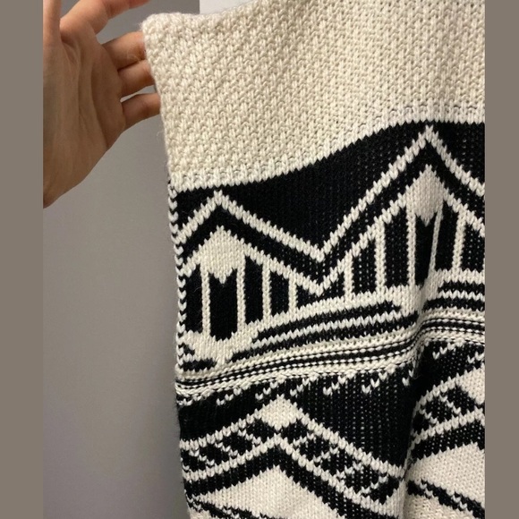 NWT $68 Ethereal Poncho Sweater, Small black white - Picture 2 of 5